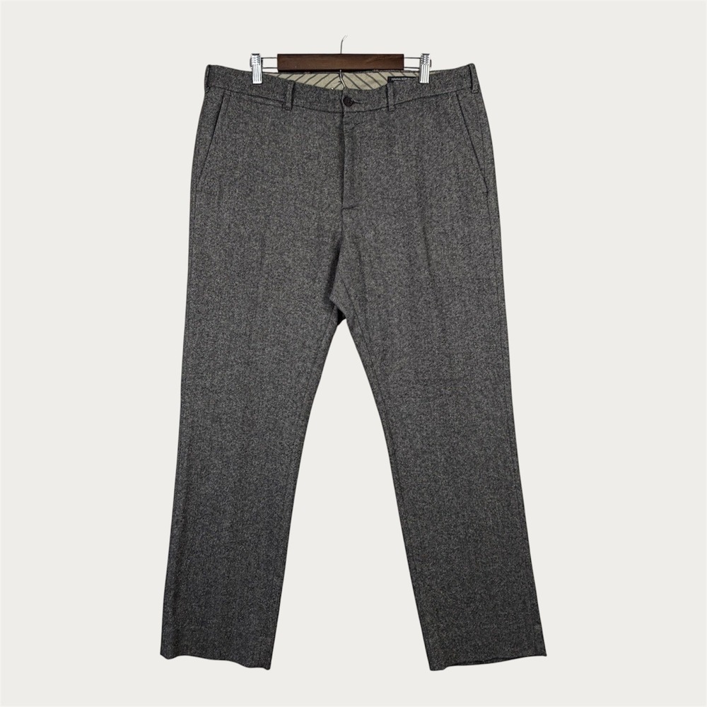 Banana Republic VTG Straight Fit Pants Mens Wool Blend Brown Grey Tweed 36x32